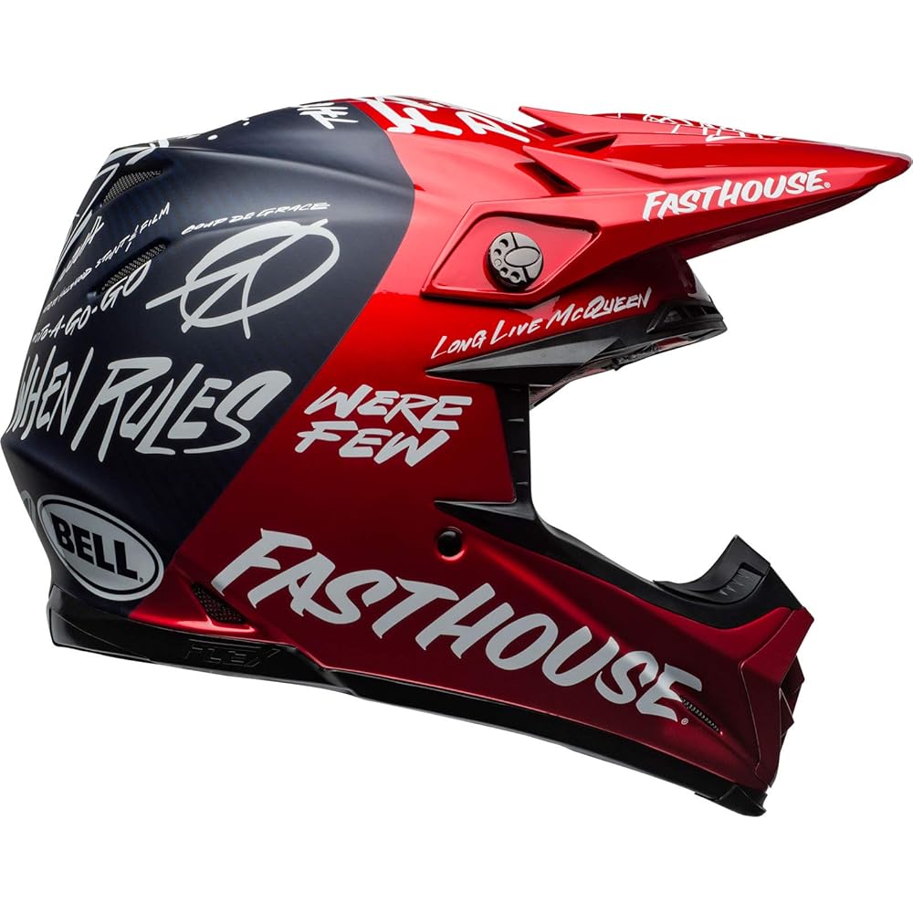 Bell Helmet Moto-9 Flex Fasthouse DITD Red/Navy XXL : Amazon